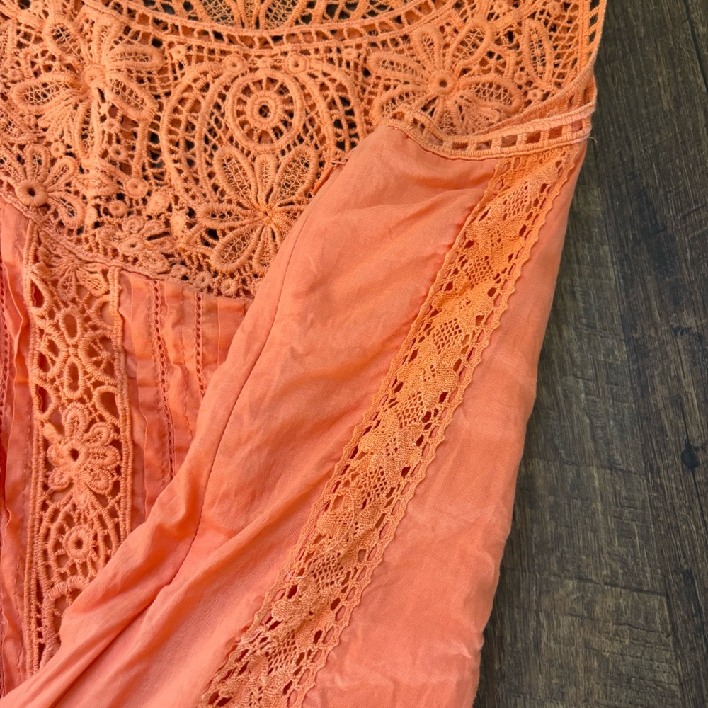 Sundance Amira Cotton Dress Apricot/Orange Size Small - Picture 7 of 9